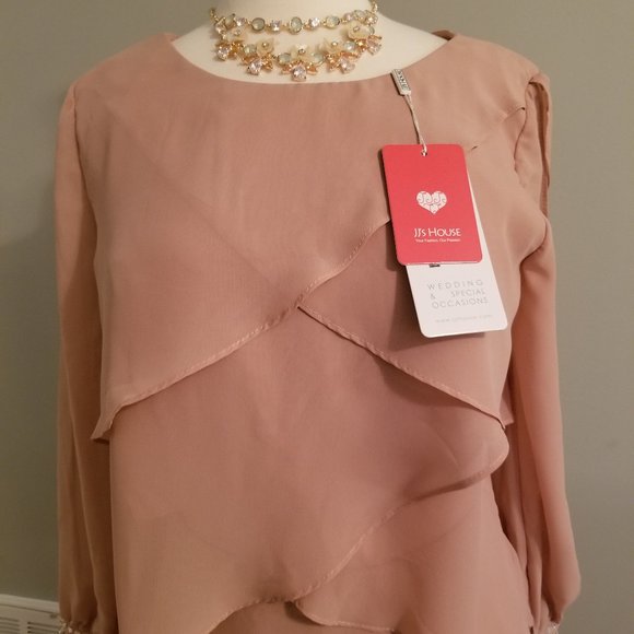 JJ's House A-Line Asymmetrical Chiffon Dress - Picture 2 of 9